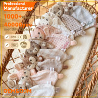 Doudou en peluche douce pour bébé avec tête d'animal en peluche, jouet câlin pour nouveau-né pour le sommeil
