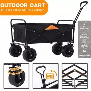 Chariot de Camping pliable à poignée Durable, chariot utilitaire d'extérieur robuste et pliable avec Table - Product Image 5