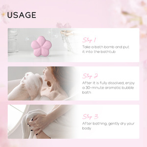 Laikou japon extrait de Sakura nettoyage en profondeur du corps douche peau lissant <span class=keywords><strong>Anti</strong></span> acné éclaircir hydratant SPA <span class=keywords><strong>bombe</strong></span> de bain moussant - Product Image 3