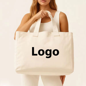 Bolso de Hombro Minimalista de Lona de Algodón con Patrón de Letras - Bolso Tote Casual Ligero y Duradero con Asa de Mano para Mujeres y Hombres - Product Image 2