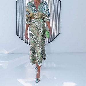 Ensemble de jupe longue pour femmes, style bohème chinois, imprimé, respirant, printemps automne, en stock, vente en gros, tenue ethnique tendance - Product Image 3