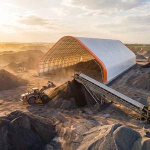 Structure <span class=keywords><strong>en</strong></span> acier galvanisé pour hangar préfabriqué à portes <span class=keywords><strong>en</strong></span> tissu, hauteur claire 6m, dimensions 30x60m, résistant au feu B1, pour abri et stockage - Product Image 2