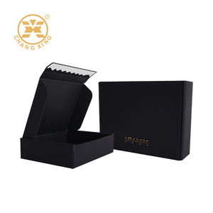 Boîte d'expédition personnalisée noire en carton ondulé avec fermeture auto-adhésive, type boîte à céréales, avec fermeture éclair - Product Image 4