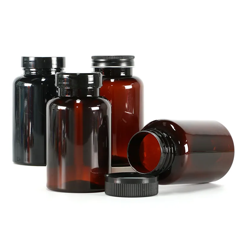 Wholesale 250cc PET Plastic Bottle Pill Capsule Medicine Container Vitamin Pharmaceutical Empty Bottle with lids