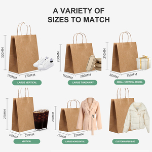 Bolsas de <span class=keywords><strong>Papel</strong></span> Kraft Reciclables con Logotipo Personalizado para Restaurante, Cafetería, Panadería, Entrega de Comida para Llevar, Empaque para Comida para Llevar - Product Image 5