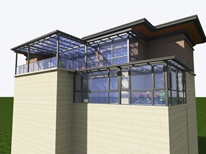 غرفة شمسية مسبقة الصنع من الألومنيوم والزجاج، كبيرة الحجم، بتصميم شرفة وشرفة شمسية وشرفة زجاجية، مع غطاء شرفة مغلق وتصميم حديقة، للاستخدام كشرفة أو غرفة شمسية أو غرفة زجاجية. - Product Image 3