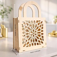 Multi Hollow Pattern Wooden Handheld Gift Box Detachable Floral Star Scroll Tote Bag Wedding Candy Favor Storage Craft Basket