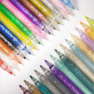 Rotuladores de Pintura Acrílica de 28 Colores, Multi-Punta, para Arte, Decoración de Rocas, Resistentes al Agua, Metálicos, Permanentes, OEM - Product Image 1