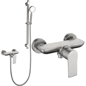 Hismans Stainless Steel <b>Shower</b> Faucet Single Handle Ceramic Valve Rain <b>Shower</b> Set Brushed Finish - Product Image 4