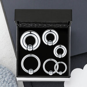 कस्टम बड़े गेज 316 स्टेनलेस स्टील चांदी की प्लेटेड bccpa रिंग स्प्रिंग एक्शन कैप्टिव बेड नाक भेदी बॉडी गहने उपहार - Product Image 6