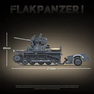 Flakpanzer I seconde guerre mondiale 100299 modèle militaire réservoir blocs de construction briques jouets éducation avec <span class=keywords><strong>3</strong></span> Mini Action cadeaux de noël - Product Image 4