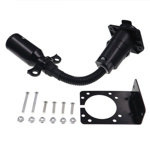 Trailer Adapter 7 Pin Round To Blade With <b>Bracket</b> UAG707K <b>Black</b> Plastic Mounting Kit - Product Image 4