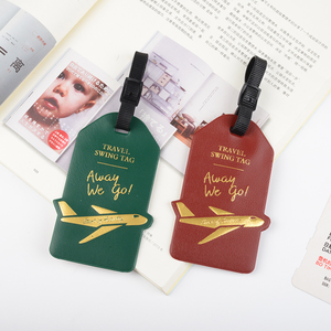 飞机 PU 皮革行李标签男士和女士手提箱吊牌标签寄售名片袋吊牌通过狗牌 - Product Image 4