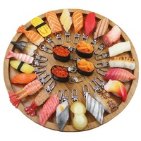 Modèle de poisson réaliste japonais pour sushis, porte-clés, pendentif, breloque décorative pour sacs de femmes, simulation en plastique, modèle de jouet XY