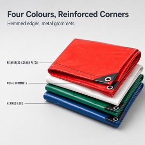 Bâche en PVC tissé rouge imperméable 3800D*930D, style uni, usage extérieur, haute résistance - Product Image 4