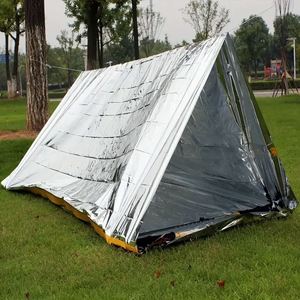 Portable Outdoor Survival Emergency First Aid <b>Single</b> PVC Square Four-Season Quick Automatic Opening UV-Resistant <b>Tent</b> for - Product Image 1