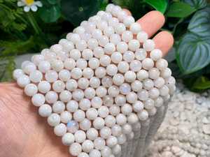 Perles de pierre de lune bleue naturelle lisses et rondes 4mm 6mm 8mm 10mm 12mm, perles en vrac pour la fabrication de bijoux, vente en gros - Product Image 4