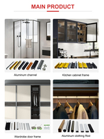 Fabrication sur mesure de profilés en aluminium 6063 T5, alliage d'aluminium noir mat, cadre en verre pour douche, fabricant de profilés en aluminium