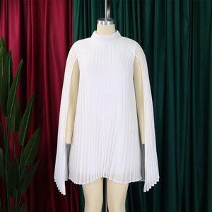 <span class=keywords><strong>Abito</strong></span> Mini Estivo da <span class=keywords><strong>Donna</strong></span> 2026 Africa con Maniche a Pipistrello, Collo Alto, in Chiffon, <span class=keywords><strong>Elegante</strong></span>, Plissettato, con Mantella a Sbuffo, Linea ad A - Product Image 6