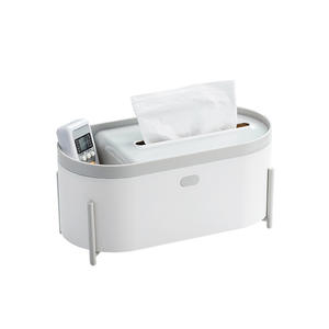 Boîte à mouchoirs de style nordique, organisateur de bureau avec support pour télécommande, capacité de 2 L, design empilable sans couvercle - Product Image 4
