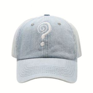 Casquette de baseball en jean avec motif point d'interrogation, style urbain, pour hommes et femmes, casquette de baseball incurvée pour l'extérieur - Product Image 5