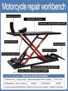 Mesa elevadora de tijera hidráulica eléctrica portátil para motocicletas con ruedas para soporte de motocicleta en exteriores - Product Image 2