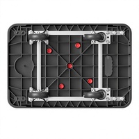 Carrito de Compras Plegable de Cuatro Ruedas, Material Resistente, Carrito de Plástico Negro para Almacén, Marca MILLMISS