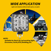 Barre lumineuse LED carrée DXZ 42W 24V 16LED H-F-16-20MM pour ATV, UAZ, SUV, 4x4, camion, tracteur, tout-terrain, rénovation/amélioration