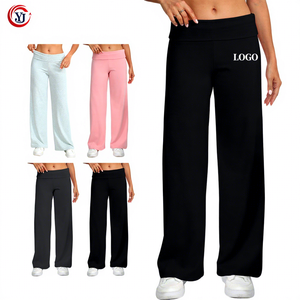 Hesayep personnalisé <span class=keywords><strong>pas</strong></span> <span class=keywords><strong>cher</strong></span> prix femmes vêtements de détente Gym Fitness Yoga pantalon coupe ample replier Leggings évasés pour femmes Leggings - Product Image 1