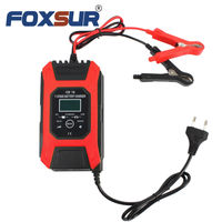 Chargeur de batterie FOXSUR 12V 7A 7 étapes, chargeur de batterie pour voiture et moto (plomb, GEL, STD, AGM), chargeur à impulsions et désulfateur