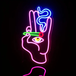 ハンドアイネオンサイン1個-寝室、プレイルーム、家庭、バー、カフェ、パーティー用のピンクブルーLED - Product Image 6