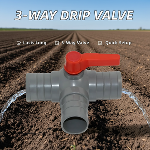 Raccord en T en plastique WFC à trois <span class=keywords><strong>voies</strong></span> pour arrosage, vanne à bille pour tuyau d'irrigation agricole et tuyau plat - Product Image 5