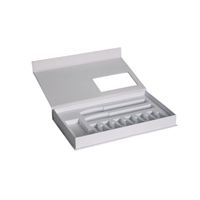 Boîte plate en carton biodégradable avec logo personnalisé, fermeture magnétique et poignée pour cosmétiques, soins de la peau, stylos de beauté, vente en gros