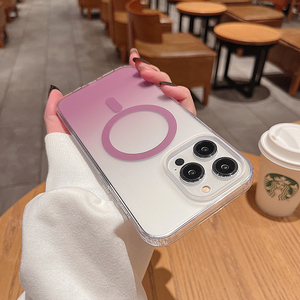 Custodia per telefono antiurto magnetica a colori graduali <span class=keywords><strong>Cover</strong></span> trasparente per cellulare Imd per <span class=keywords><strong>Iphone</strong></span> <span class=keywords><strong>11</strong></span> 12 13 14 Pro Max Plus - Product Image 3