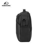 Sacoche d'ordinateur portable professionnelle noire imperméable pour hommes, avec bandoulière et sangle de chariot, design portable, option logo personnalisé, en polyester