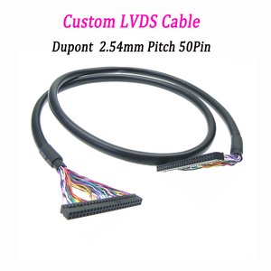 Câble LVDS Dupont haute flexibilité 50 broches, pas de 2,54 mm, gaine extérieure noire pour moniteur médical et écran d'affichage POS - Product Image 1