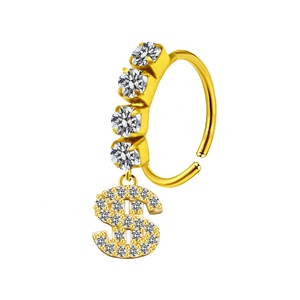 <span class=keywords><strong>Gaby</strong></span>-anillo de acero inoxidable para la nariz, joyería piercing para la nariz, con diseño de corazón y mariposa - Product Image 2