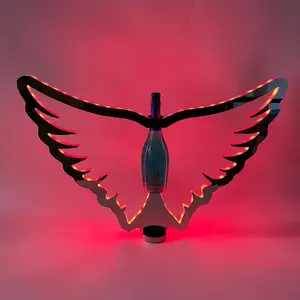 Luxury Metal wings champagne Glorifier VIP Display stand rack multi color LED bottle presenter for Night club Lounge party