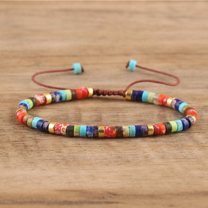 Pulsera Unisex <span class=keywords><strong>de</strong></span> Piedra Imperial Natural con Cuentas Espaciadoras, Cristales Tejidos y Diamantes <span class=keywords><strong>de</strong></span> Imitación, Exquisita, Moderna, Ajustable, para Regalo - Product Image 2