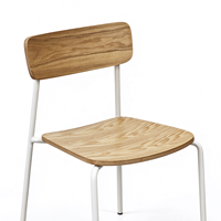 Chaise de salle à manger commerciale empilable avec assise et dossier en contreplaqué courbé, structure métallique, chaise d'appoint pour restaurant, vente en gros pour hôtels