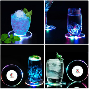 Siêu mỏng RGB <span class=keywords><strong>LED</strong></span> bầu không khí PC Wine cup Coaster Vòng thiết kế Non-Slip không thấm nước điều khiển cảm ứng cho quán bar quán rượu - Product Image 2