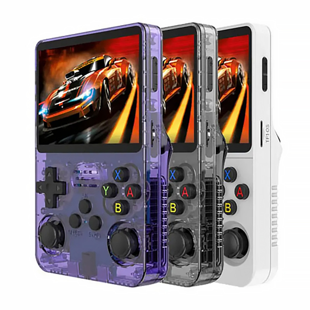 Open Source R36S Retro Handheld Video Game Console Linux System 3.5 Inch IPS Screen Portable Pocket Video Player R35S 64GB Games