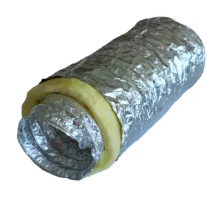Tuyau isolé de ventilation d'air de 150mm avec gaine en feuille ignifuge conduit flexible en feuille d'aluminium