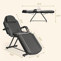Table de massage et chaise de beauté pliante multifonctionnelle Mason, double usage, cadre en acier PVC, design moderne, pour soins du visage