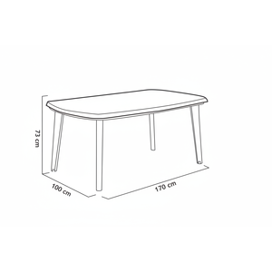 Tavolo da Esterno in Plastica Durevole di Alta Qualità in Polipropilene 170cm x 100cm - Product Image 4