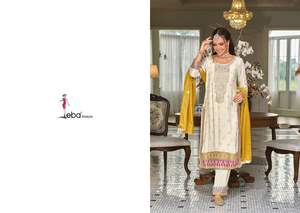 <b>White</b> Heavy Designer Embroidered Work Traditional/Festive Special Salwar <b>Suit</b> - Product Image 5