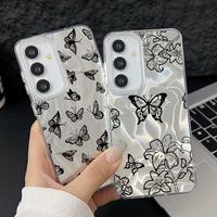 Coque Papillon Laser TPU pour Samsung Galaxy S26 S23 Ultra S25 Plus S24 FE A37 A57 A56 A55 A54 A25 A34 A16 5G