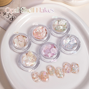 Missgooey Écailles d'ormeau en vrac, opales irisées, fragments de coquillages naturels irréguliers pour la décoration des ongles - Product Image 1