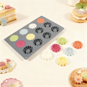 12-Compartment Silicone Mold for Cake Baking, Flower-Shaped Mold for <b>Cookies</b>, DIY Mold - Product Image 4