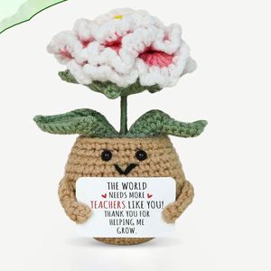 Mini Positive Tulip Flowers Emotional Support Crochet Christmas Stocking Stuffers Appreciation Retirement Gift for Woman Friend - Product Image 3